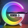 Lampa Smart LED culori RGB, boxa Bluetooth, Aux, incarcare Wireless, ceas cu alarma