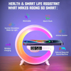 Lampa Smart LED culori RGB, boxa Bluetooth, Aux, incarcare Wireless, ceas cu alarma