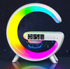 Lampa Smart LED culori RGB, boxa Bluetooth, Aux, incarcare Wireless, ceas cu alarma