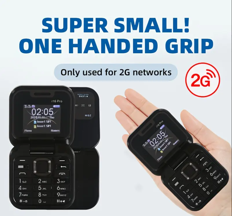 Telefon de Buzunar Pliabil Flip i16 Pro, Dual SIM