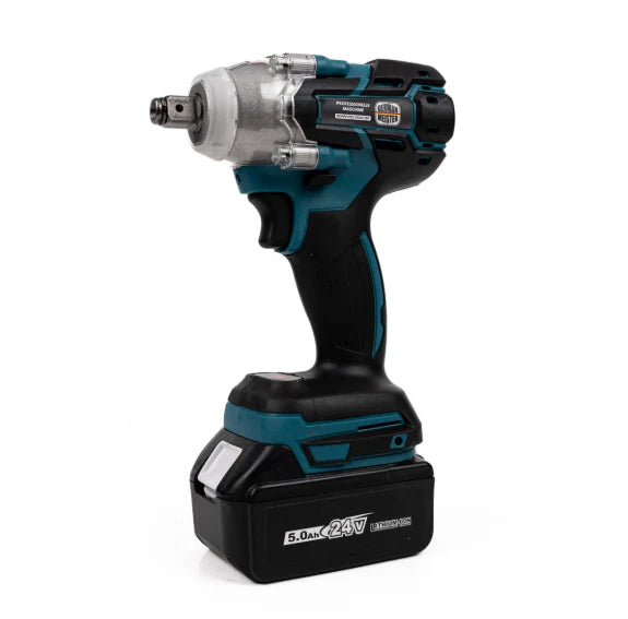 Cheie de Impact- Masina de Insurubat 550Nm cu 43 de Accesorii, 2 Acumulatori 24V si Trusa