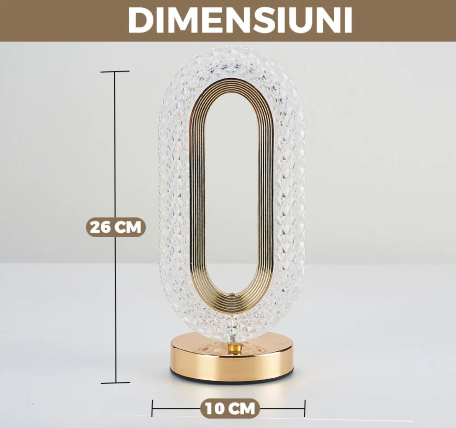 1+1 GRATIS : Lampa Ambientala Luxury Tactila Cristal cu 3 moduri de Iluminare