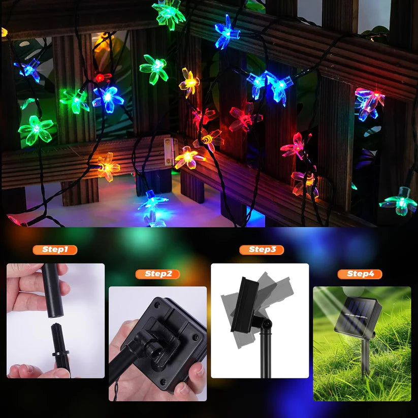 1+1 CADOU Instalatie solara flori Sakura 50 LED