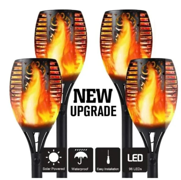 Set lampi solare tip torta cu efect flacara