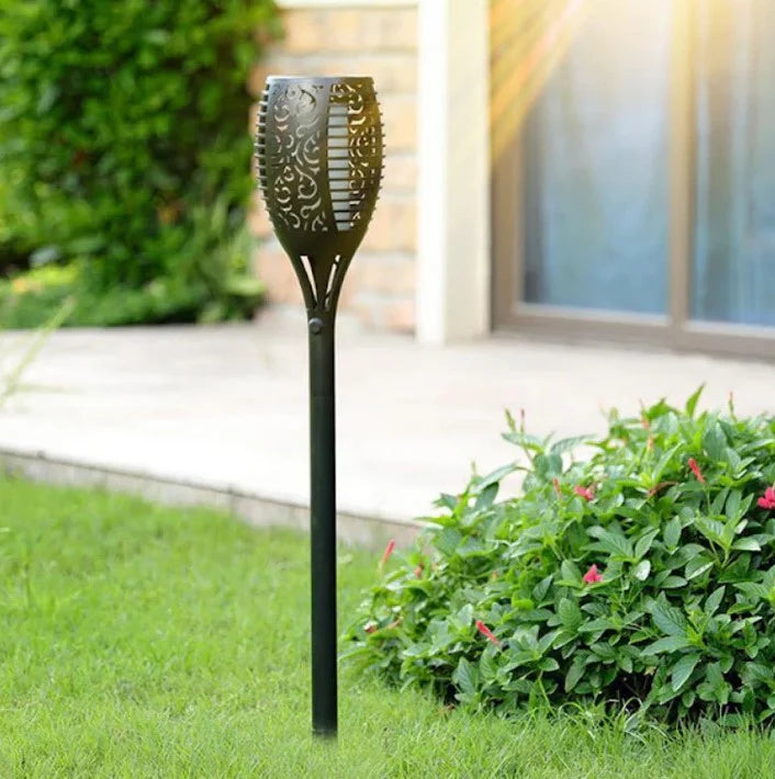 Set lampi solare tip torta cu efect flacara