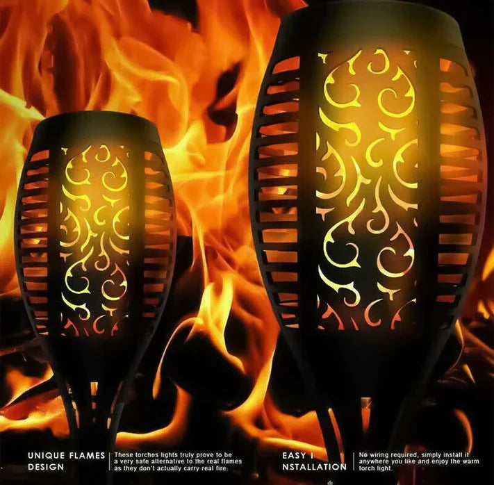 Set lampi solare tip torta cu efect flacara